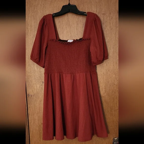 burnt orange babydoll dress Babydoll Dress ORANGE Meow and Barks Boutique